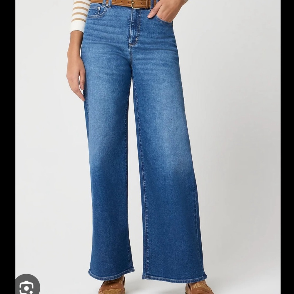 J. Crew factory dark Blue High-Rise Wide-Leg Jeans -‎ Flared Hem